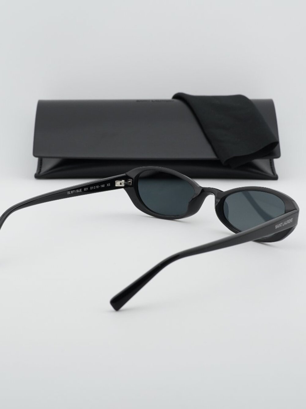 Saint Laurent SL871 SUE 001 Women Oval Sunglasses - Black - Picture 9 of 11